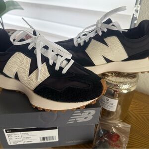 New Balance Black and White Retro Athletic Shoes